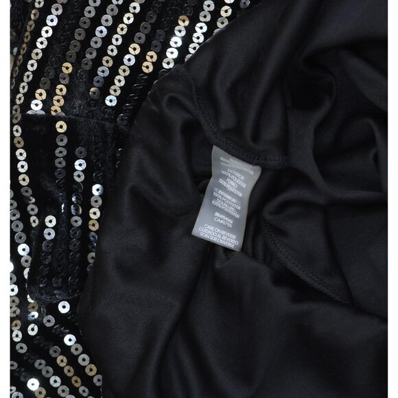 Calvin Klein Womens Embellished Velvet Shift Dress Sequin Black / Silver 10 - Picture 5 of 10